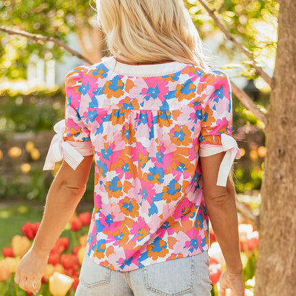 Aleia Floral Knotted Blouse