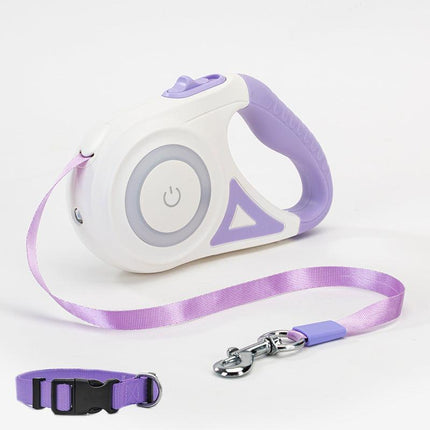 Automatic Pet Dog Cat Traction Rope With Retractable Leash And Collar