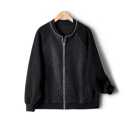 Jackets For Women Beaded Jacquard Short Coat Autumn Straight Things Female Overcoat 4XL