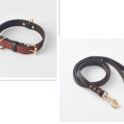 Ultimate Pet Walking Set: Stylish Pu Leash And Collar Combo