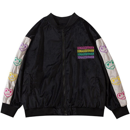 Heart Patchwork Bomber Jacket