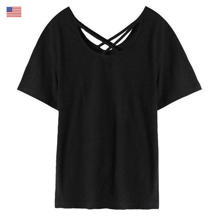 Basic Letter Print Women Crop Tops T-shirts, Autumn ELF Casual Daily Tee