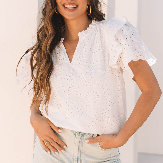 Aspyn Ruffle Sleeve Blouse