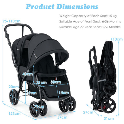 Folding Double Baby Stroller