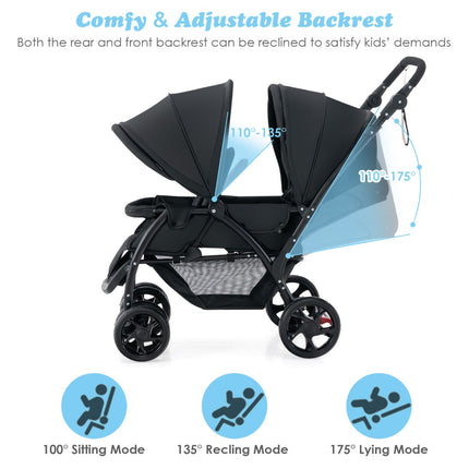 Folding Double Baby Stroller