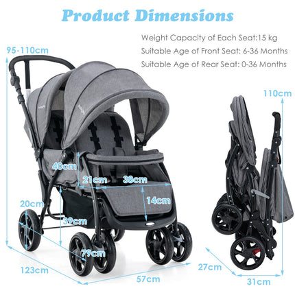 Folding Double Baby Stroller