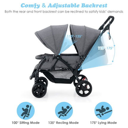 Folding Double Baby Stroller
