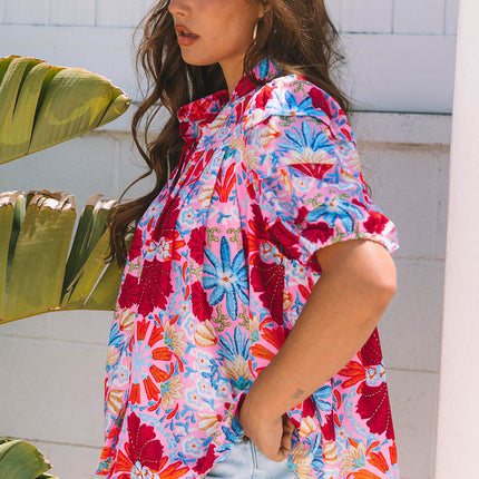 Mikaela Floral Pleated Shirt