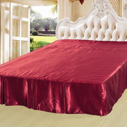 DaDa Bedding Sangria Ruby Red Dust Ruffle Pleated Bed Skirt - 14" Drop - Cal King (BS-BM8086)