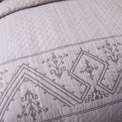 DaDa Bedding Whimsical Lavender Grey Cottage Soft Quilted Coverlet Bedspread Set (JHW866)