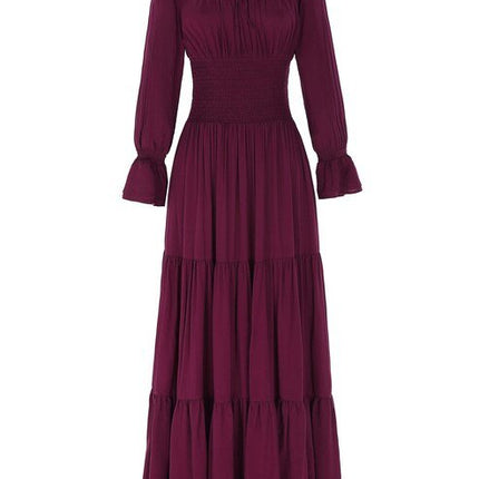 Belle Poque Women Dresses Long Sleeve Comfortable Rayon Renaissance Dresses Summer Maxi Dress Sexy Ruched Summer Autumn New Lady