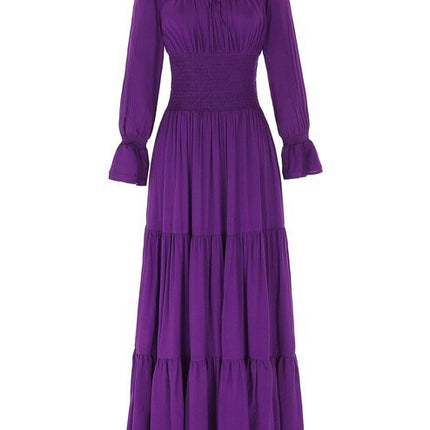 Belle Poque Women Dresses Long Sleeve Comfortable Rayon Renaissance Dresses Summer Maxi Dress Sexy Ruched Summer Autumn New Lady