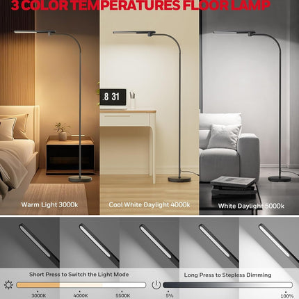 Remote Dimmable LED Floor Lamp Full Spectrum Lighting