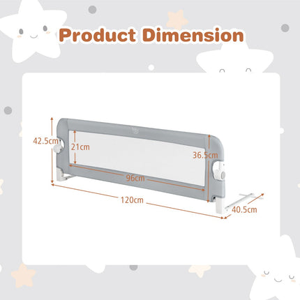 NNECW Toddler Bed Rail Guard with Adjustable Safety Strap for Baby