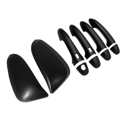 Black Mirror Covers & Door Handles Kit Suitable For Toyota Hilux 2015-2023