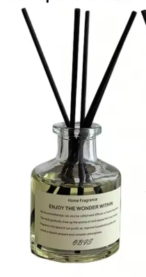 50ml Flameless Home Fragrance Room Flameless Freesia Jasmine Fragrance Oil with Reed Diffuser Stick Home Room Air Freshener Deco