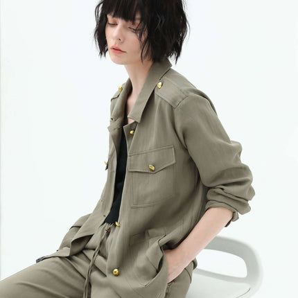 Chic Green Workwear Jacket
