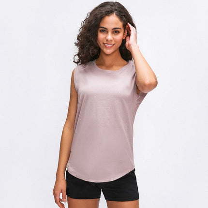 Cotton Fitness Workout Gym Tank Tops Women Quick Dry Hip-length Sport Yoga Tops Vest Leisure Sleeveless Shirts