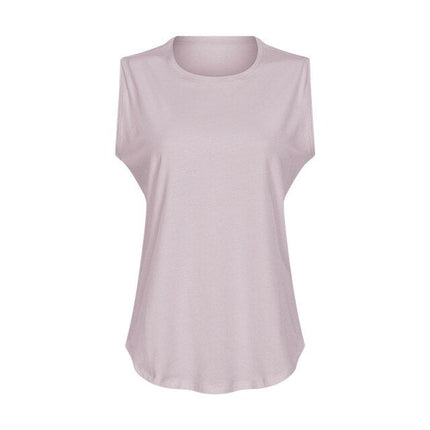Cotton Fitness Workout Gym Tank Tops Women Quick Dry Hip-length Sport Yoga Tops Vest Leisure Sleeveless Shirts