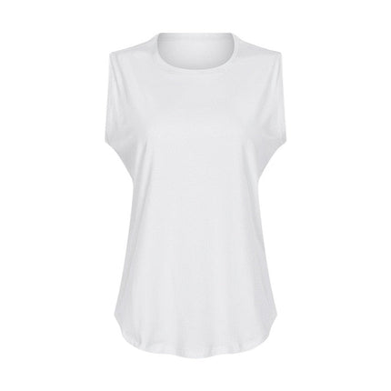 Cotton Fitness Workout Gym Tank Tops Women Quick Dry Hip-length Sport Yoga Tops Vest Leisure Sleeveless Shirts