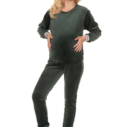Maternity Tracksuit Set with Contrasting Piping