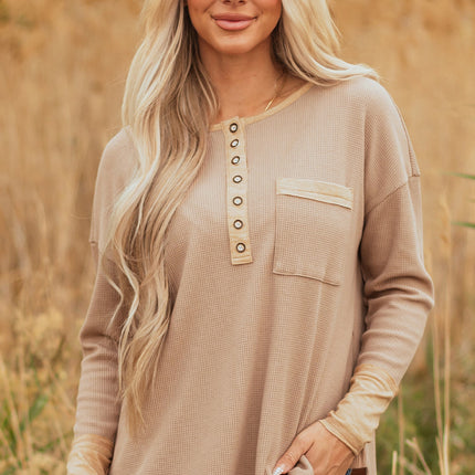 Blake Waffle Henley Tunic Top