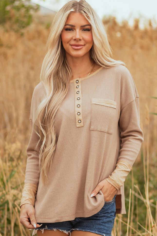 Blake Waffle Henley Tunic Top