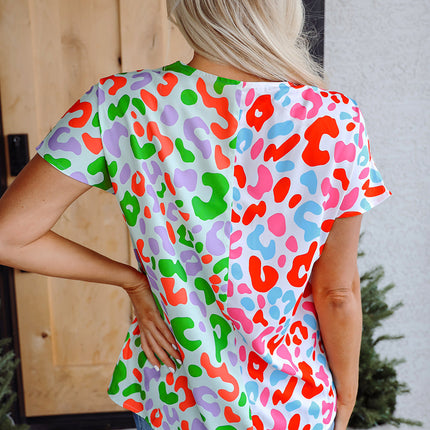 Artemis Leopard V-Neck Blouse