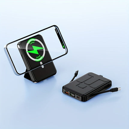 NNETM 10000mAh Magnetic Power Bank – Wireless Charging with Stand & LED Indicator