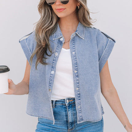 Emelia Denim Cap Sleeve Shirt