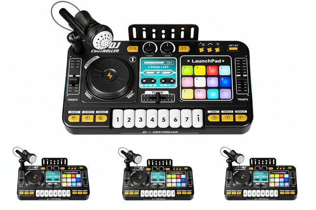 NNETM Kids DJ Mixer Keyboard – 2-in-1 Musical Toy with Lights & Microphone