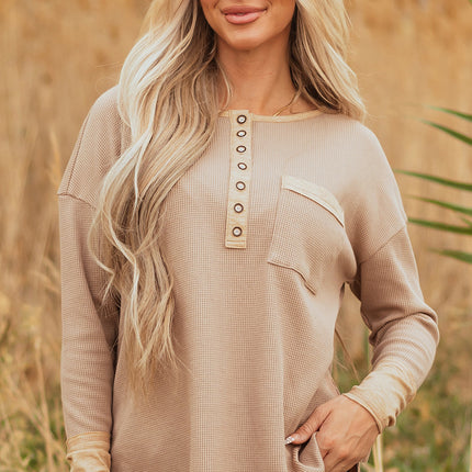 Blake Waffle Henley Tunic Top