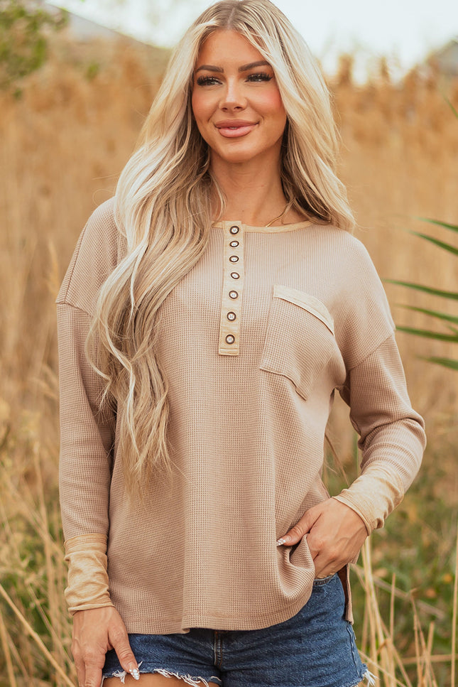 Blake Waffle Henley Tunic Top