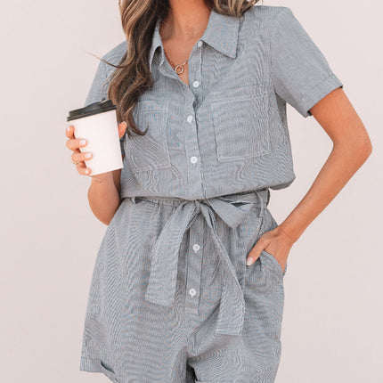 Fernanda Stripe High Waist Romper