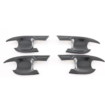 Carbon Fiber Look Door Handle Bowl Strip Covers Suitable for Toyota Kluger 2021–2025