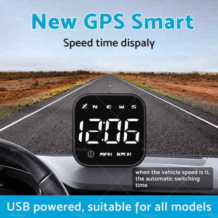 HUD Head Up Display Car LED Digital GPS Speedometer Universal Overspeed Alarm