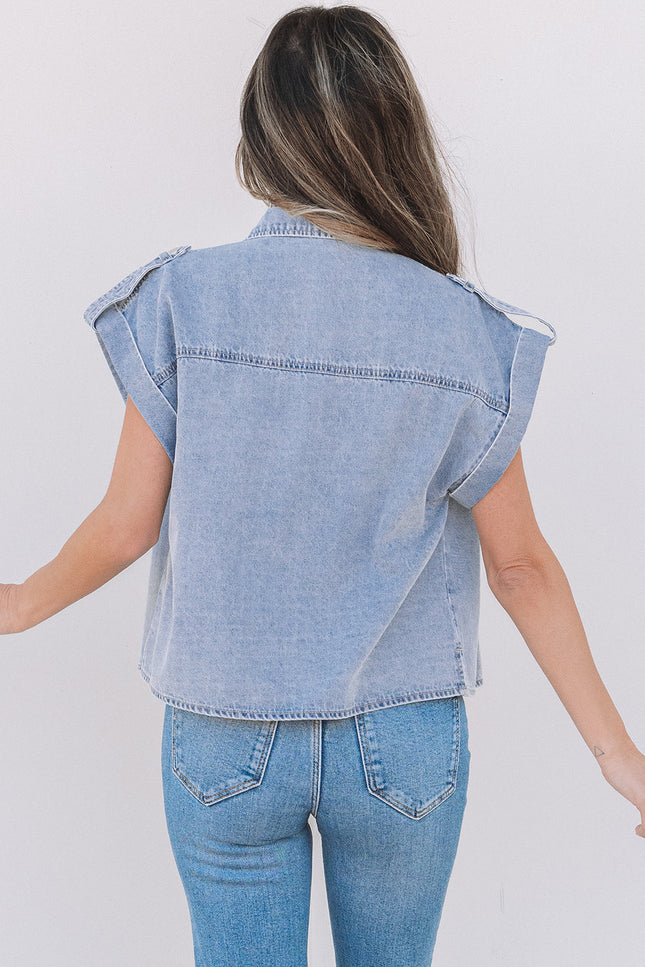 Emelia Denim Cap Sleeve Shirt