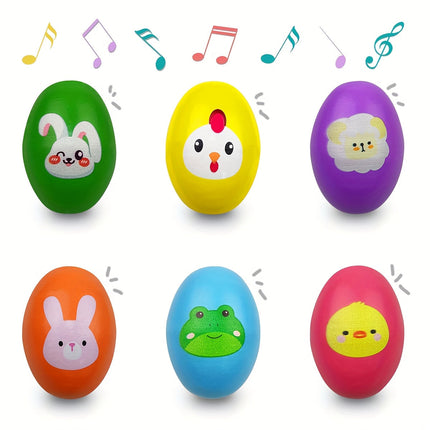 6-Piece Wooden Musical Shake Eggs for Kids