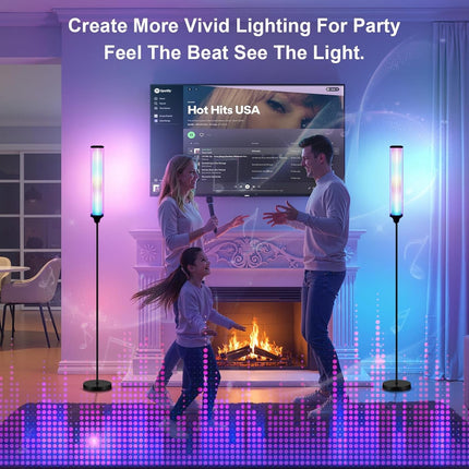 Smart RGBCW Floor Lamp With App Remote Controlled LED Lighting 12W