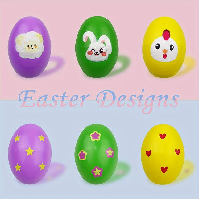 6-Piece Wooden Musical Shake Eggs for Kids