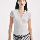S（4-6） / Off-white (V-neck short sleeves)