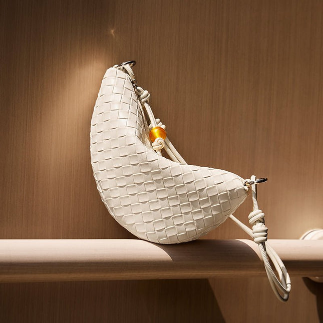Giovanna Woven Crescent Shoulder Bag
