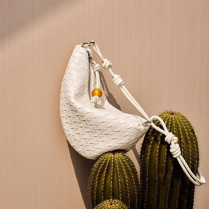 Giovanna Woven Crescent Shoulder Bag