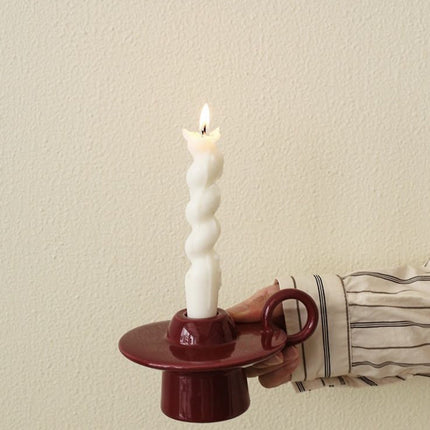 Handmade Ceramic UFO Candle Holder, Retro Table Decor