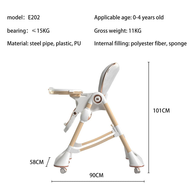 Orange Multifunctional Baby High Chair