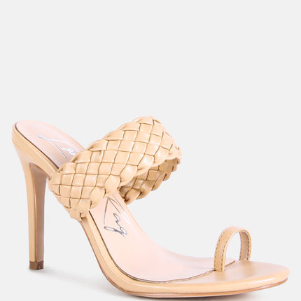 Woven Strap High Heel Sandals