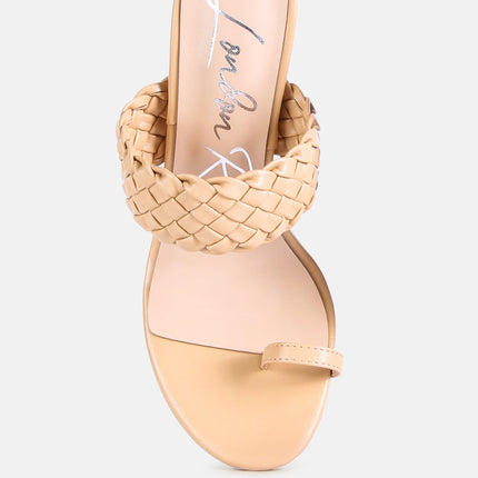 Woven Strap High Heel Sandals