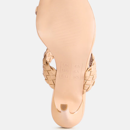 Woven Strap High Heel Sandals