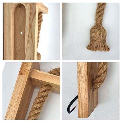 E27 Wooden Rope Wall Lamp Indoor Lighting ~4568
