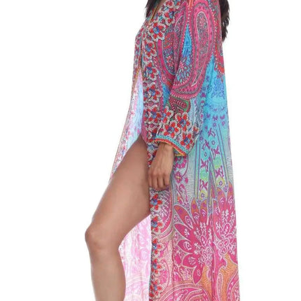 Wholesale Best Swimwear Cover Up Kimonos In Multi-Color Prints FRor Women Made From Viscose Silk